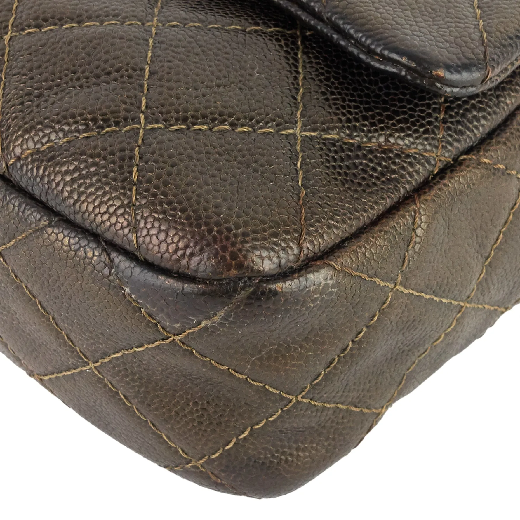 CHANEL Easy New Jumbo Caviar Leather Shoulder Bag