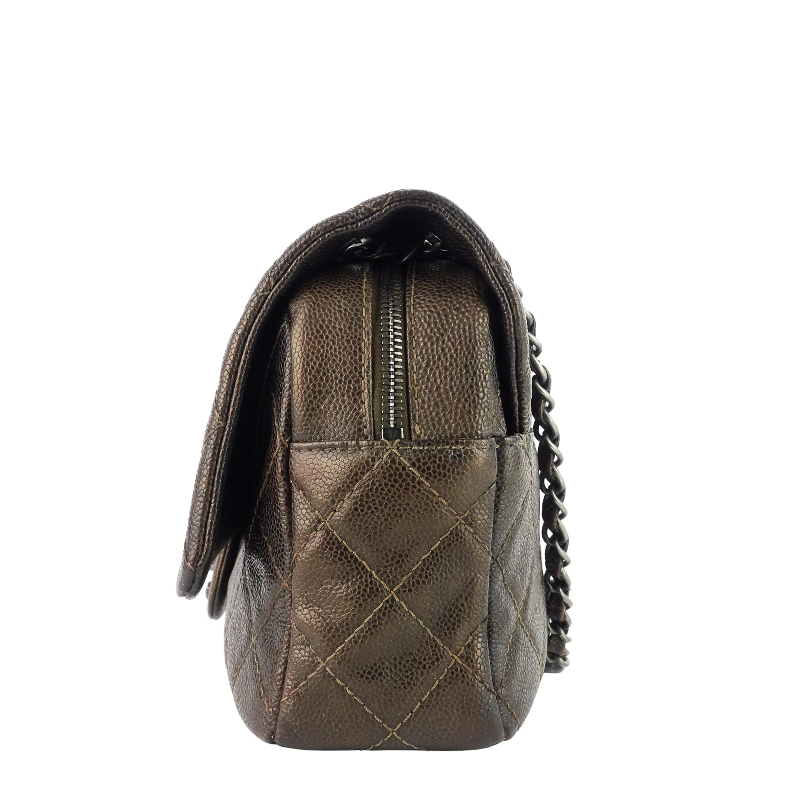 CHANEL Easy New Jumbo Caviar Leather Shoulder Bag