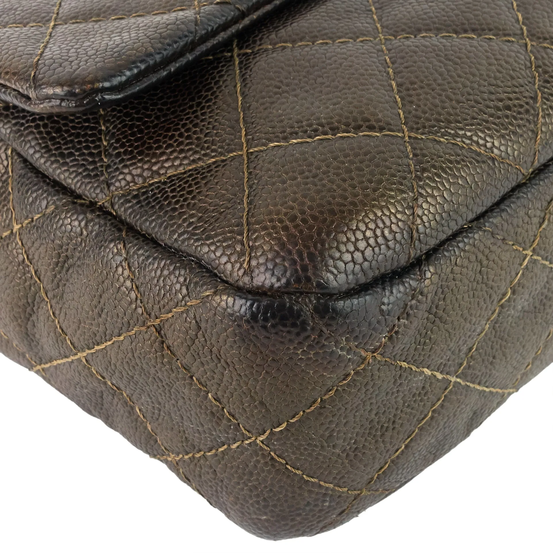 CHANEL Easy New Jumbo Caviar Leather Shoulder Bag