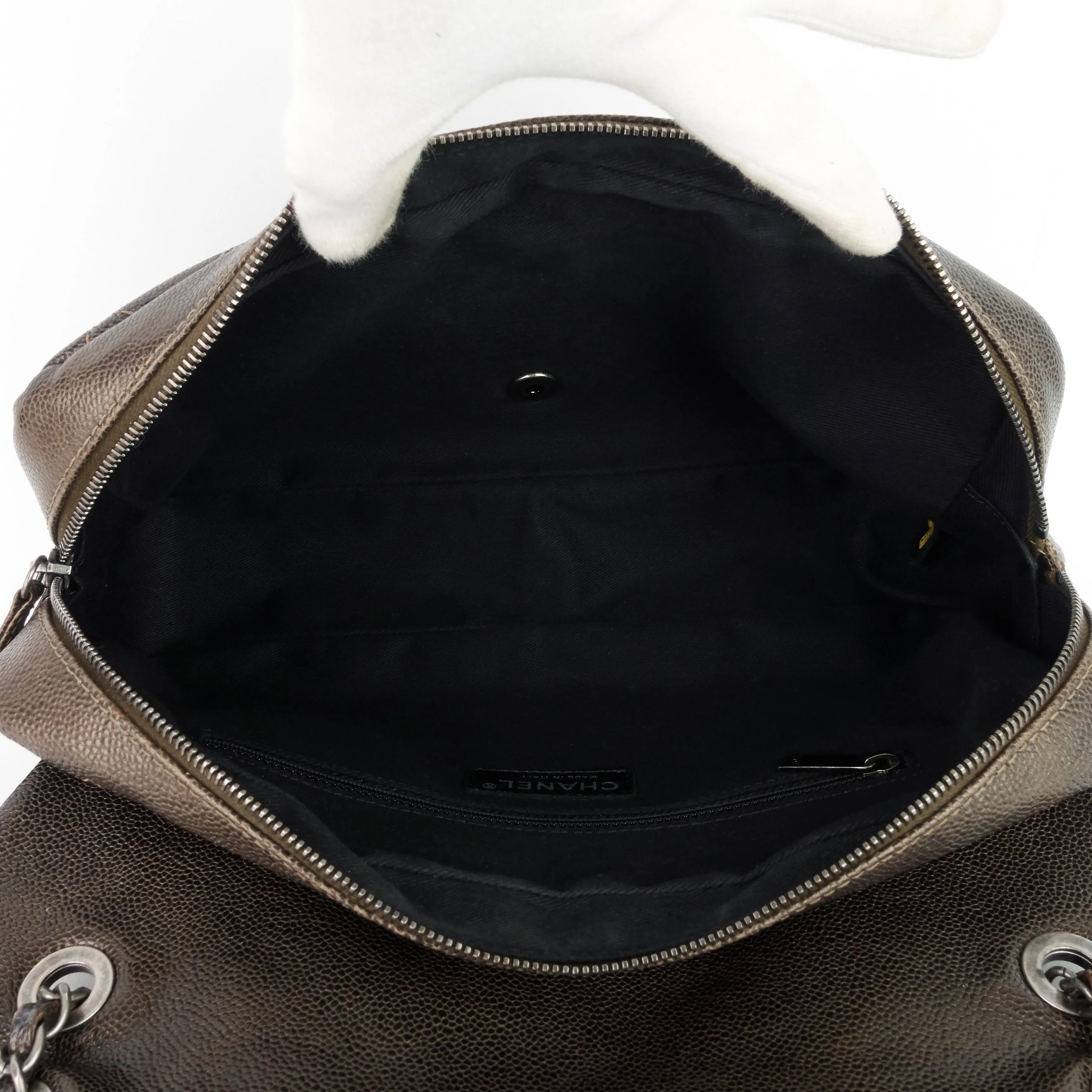 CHANEL Easy New Jumbo Caviar Leather Shoulder Bag