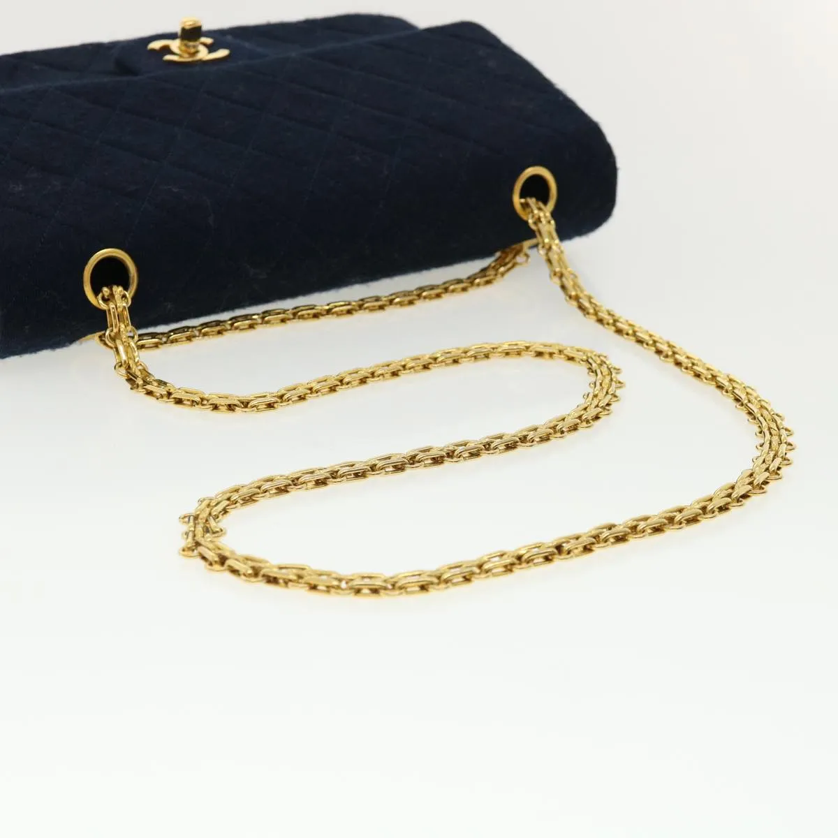 Chanel Matelasse 25 Shoulder Bag cotton Black CC  33162