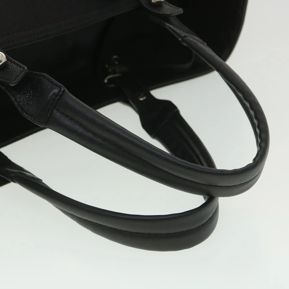 Chanel Paris Biarritz MM Tote Bag Coated Canvas Black CC  37855
