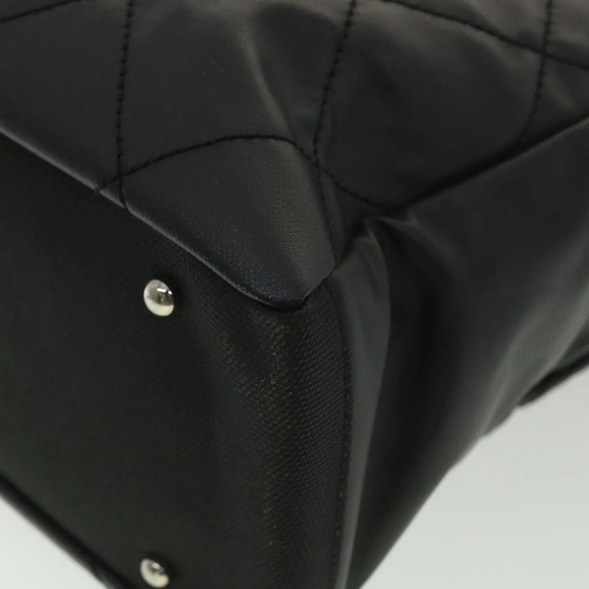 Chanel Paris Biarritz MM Tote Bag Coated Canvas Black CC  37855