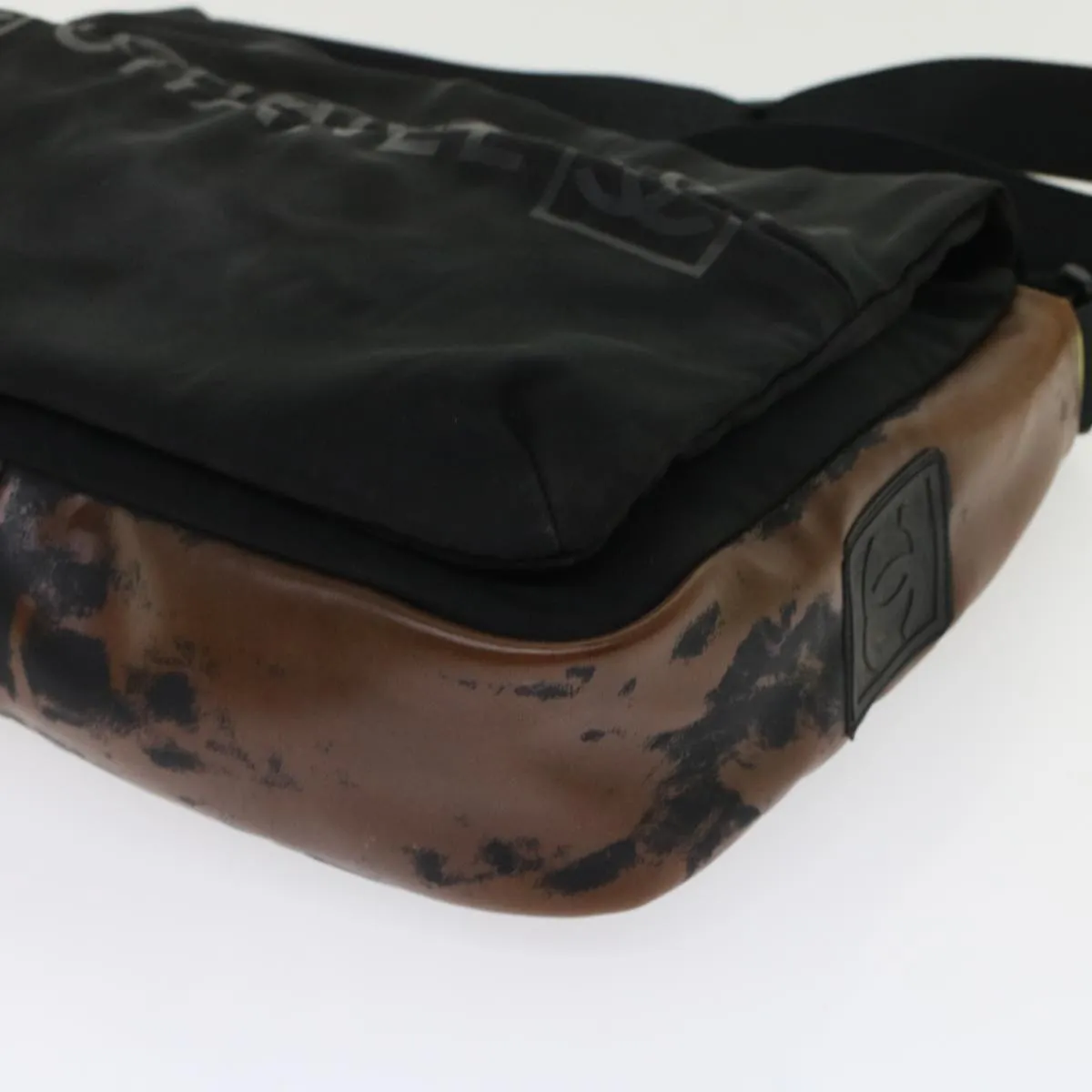 Chanel Shoulder Bag Nylon Black CC  bs6987