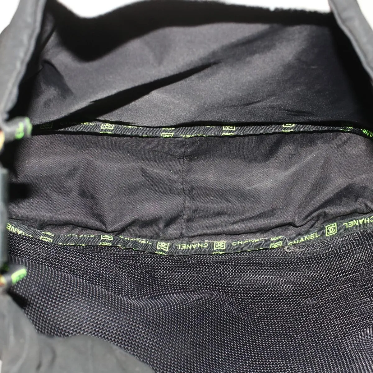 Chanel Shoulder Bag Nylon Black CC  bs6987