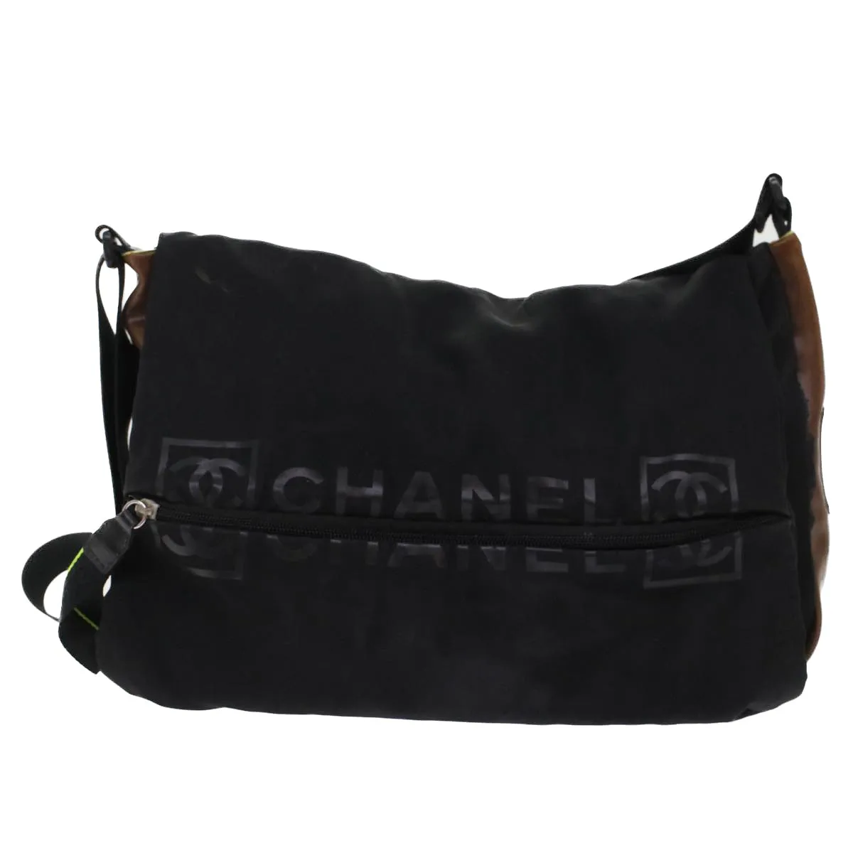 Chanel Shoulder Bag Nylon Black CC  bs6987