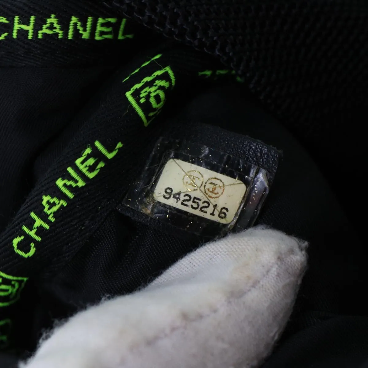 Chanel Shoulder Bag Nylon Black CC  bs6987