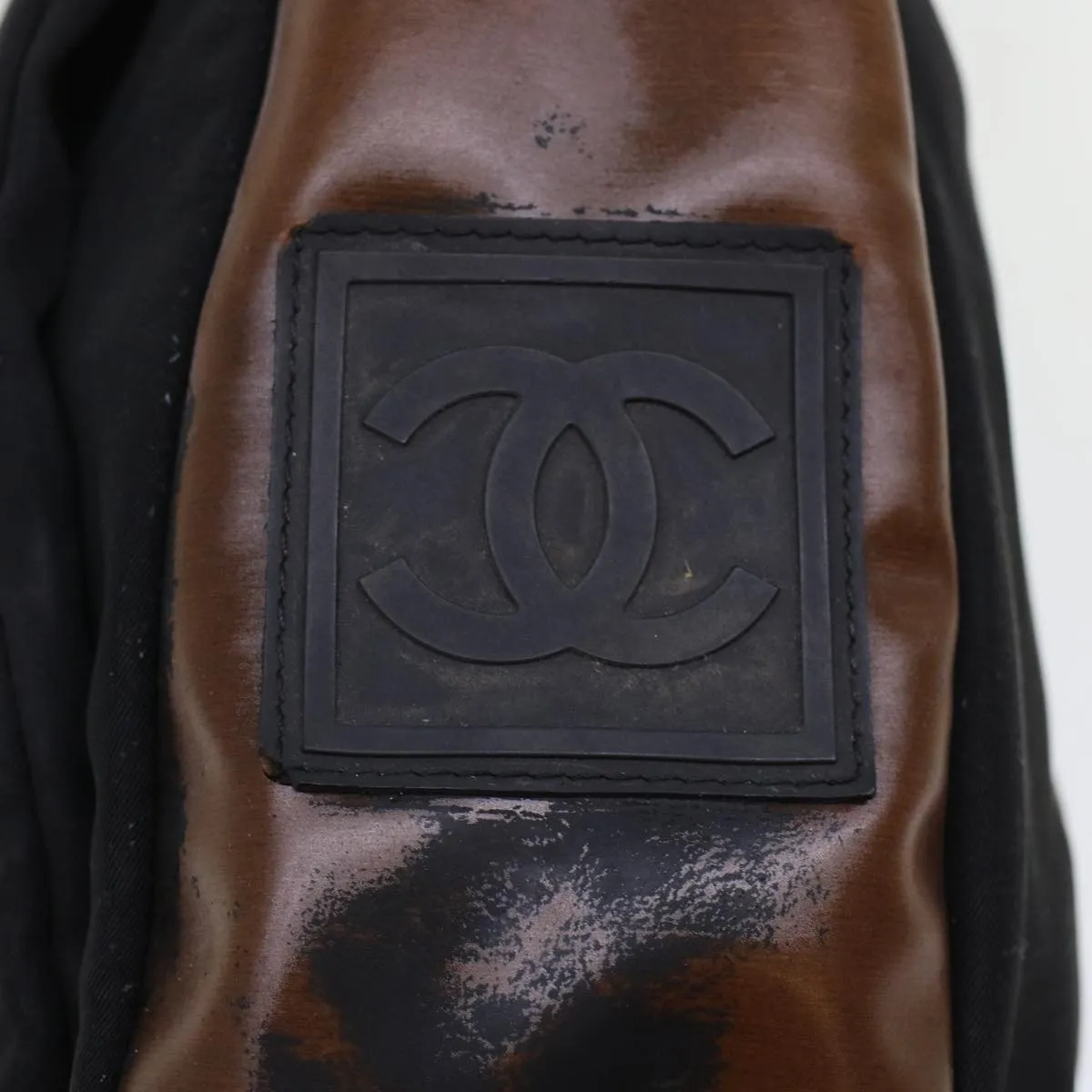 Chanel Shoulder Bag Nylon Black CC  bs6987