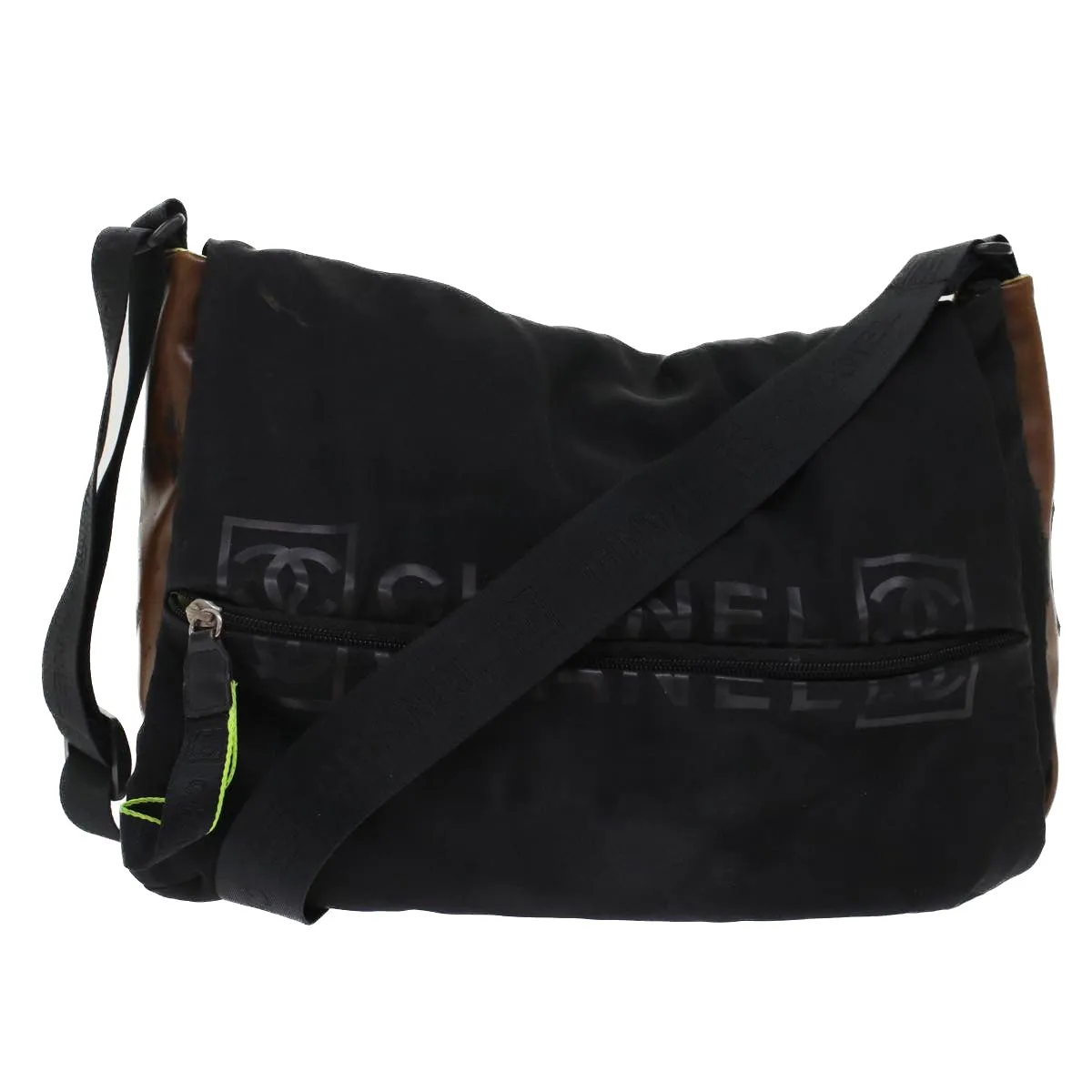 Chanel Shoulder Bag Nylon Black CC  bs6987