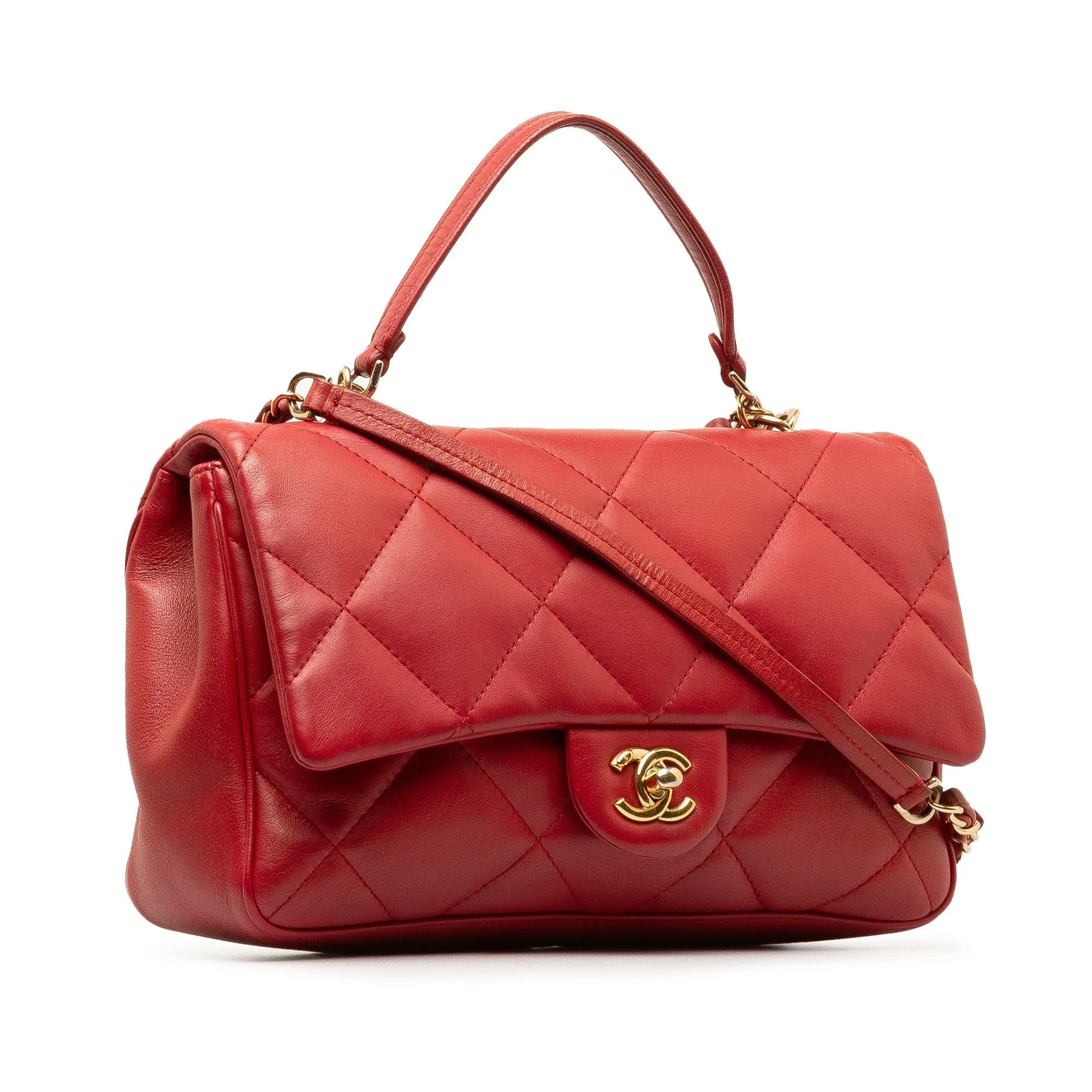Chanel Small Lambskin Easy Carry Flap Satchel