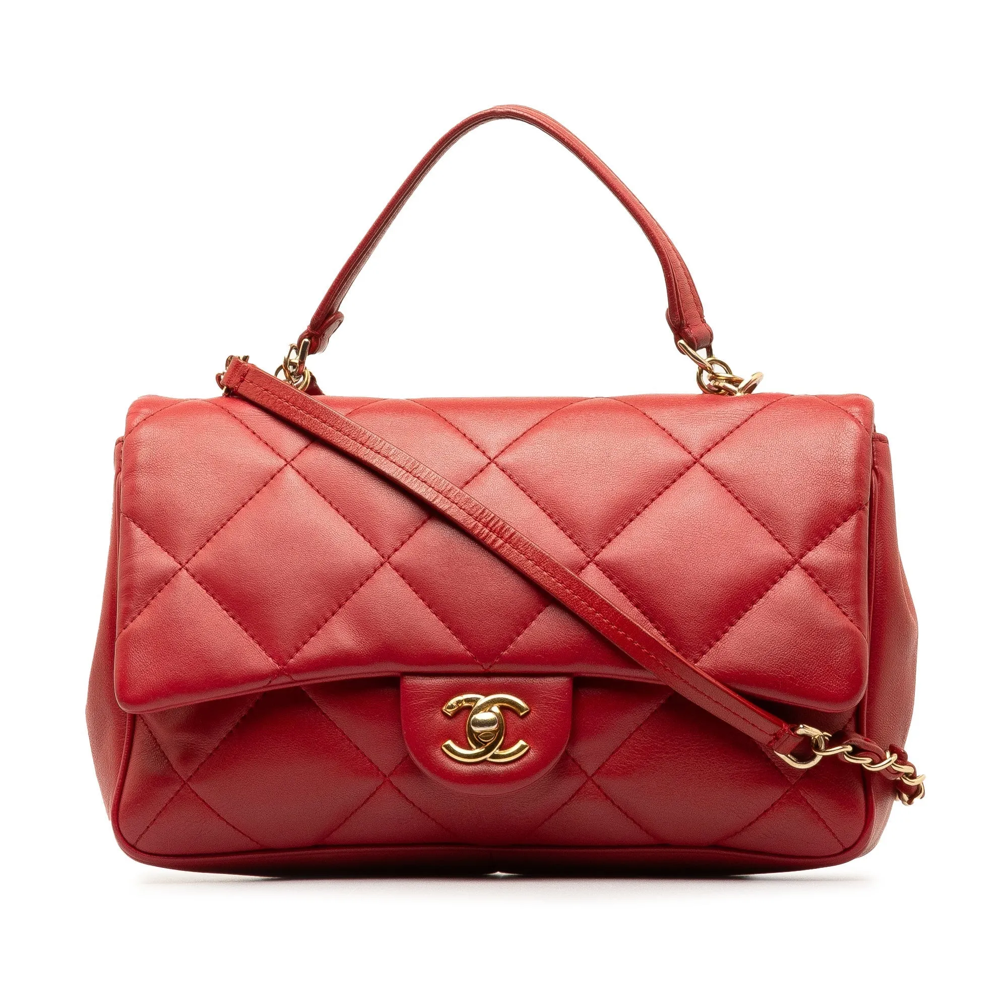 Chanel Small Lambskin Easy Carry Flap Satchel
