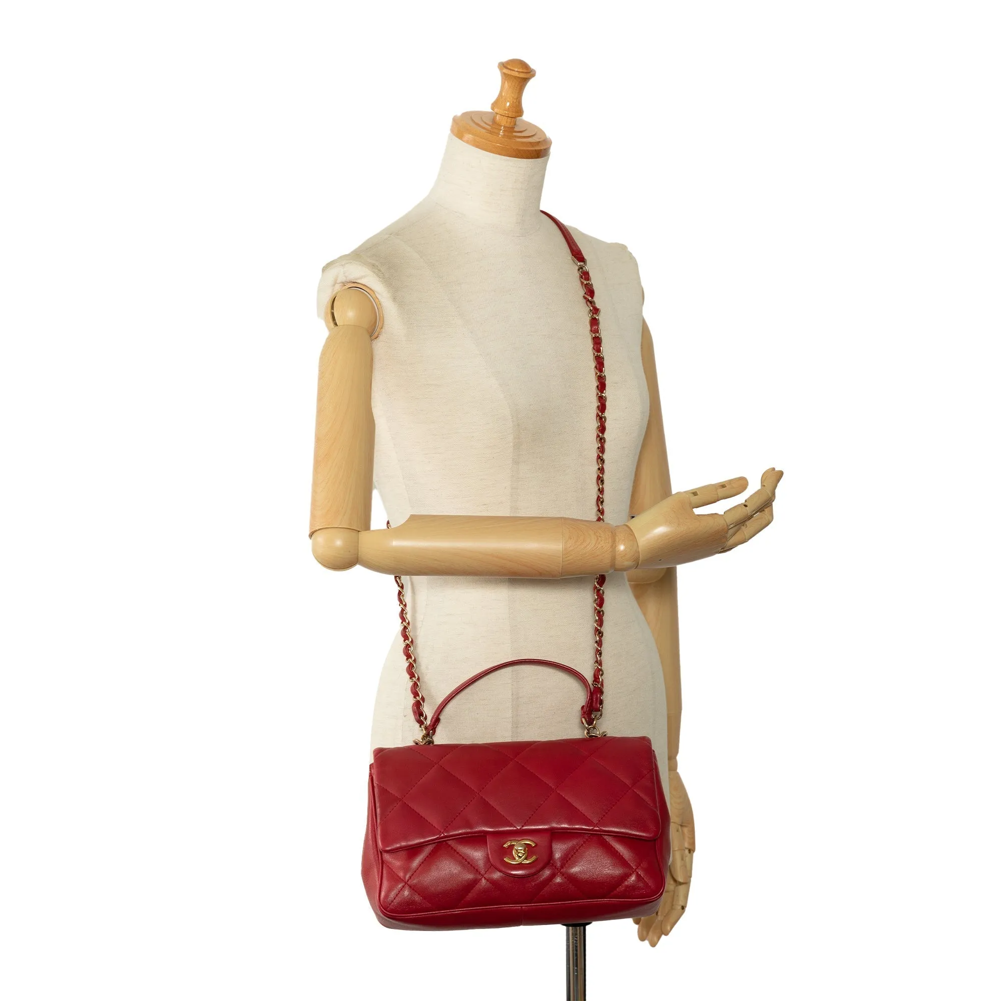 Chanel Small Lambskin Easy Carry Flap Satchel