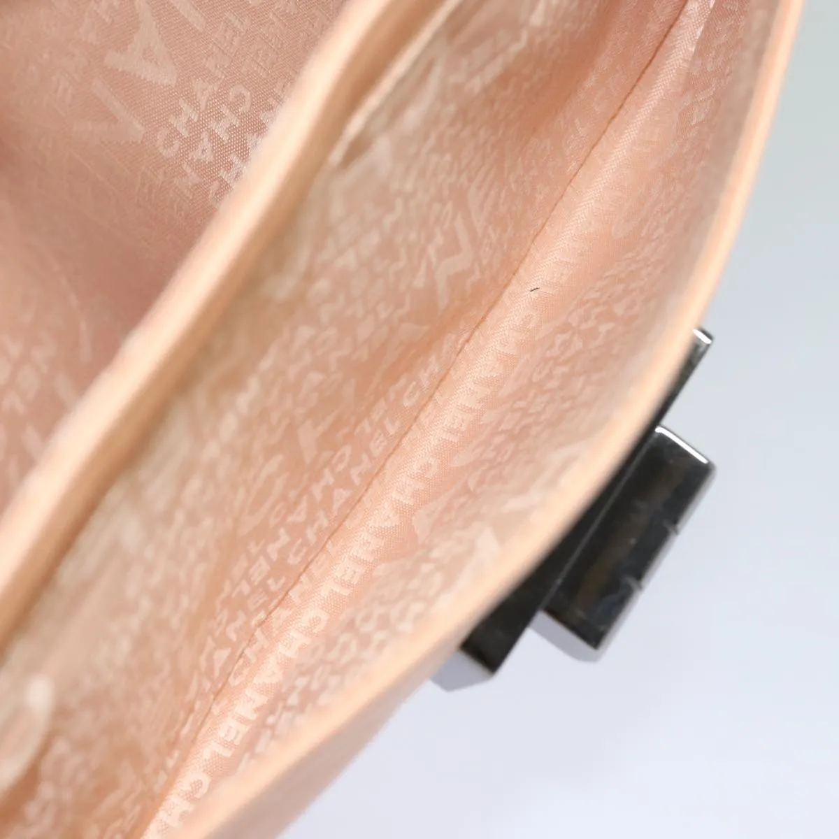 CHANEL Turn Lock Chain Shoulder Bag Lamb Skin Pink CC Auth bs15777