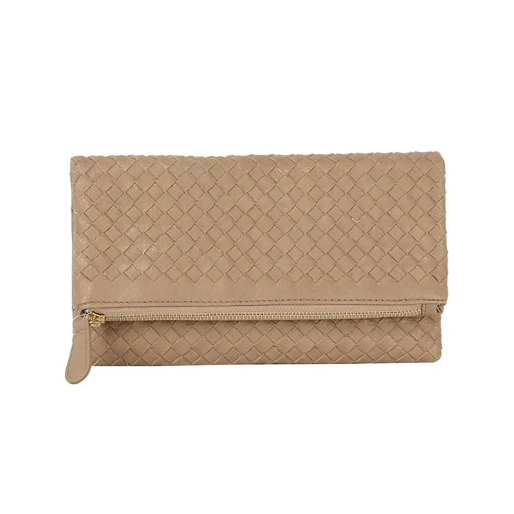 Chic Zipper Braid Crossbody Clutch