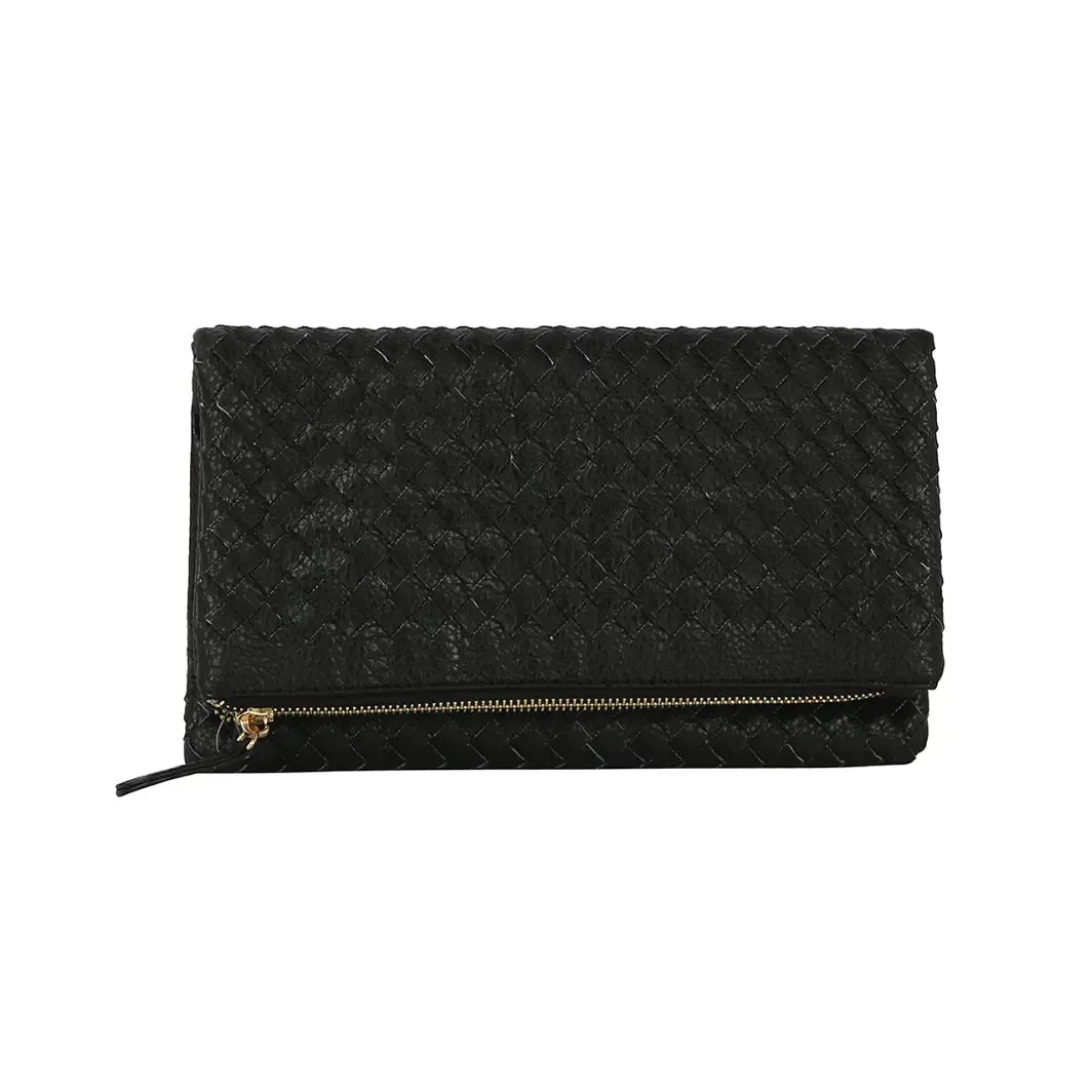 Chic Zipper Braid Crossbody Clutch