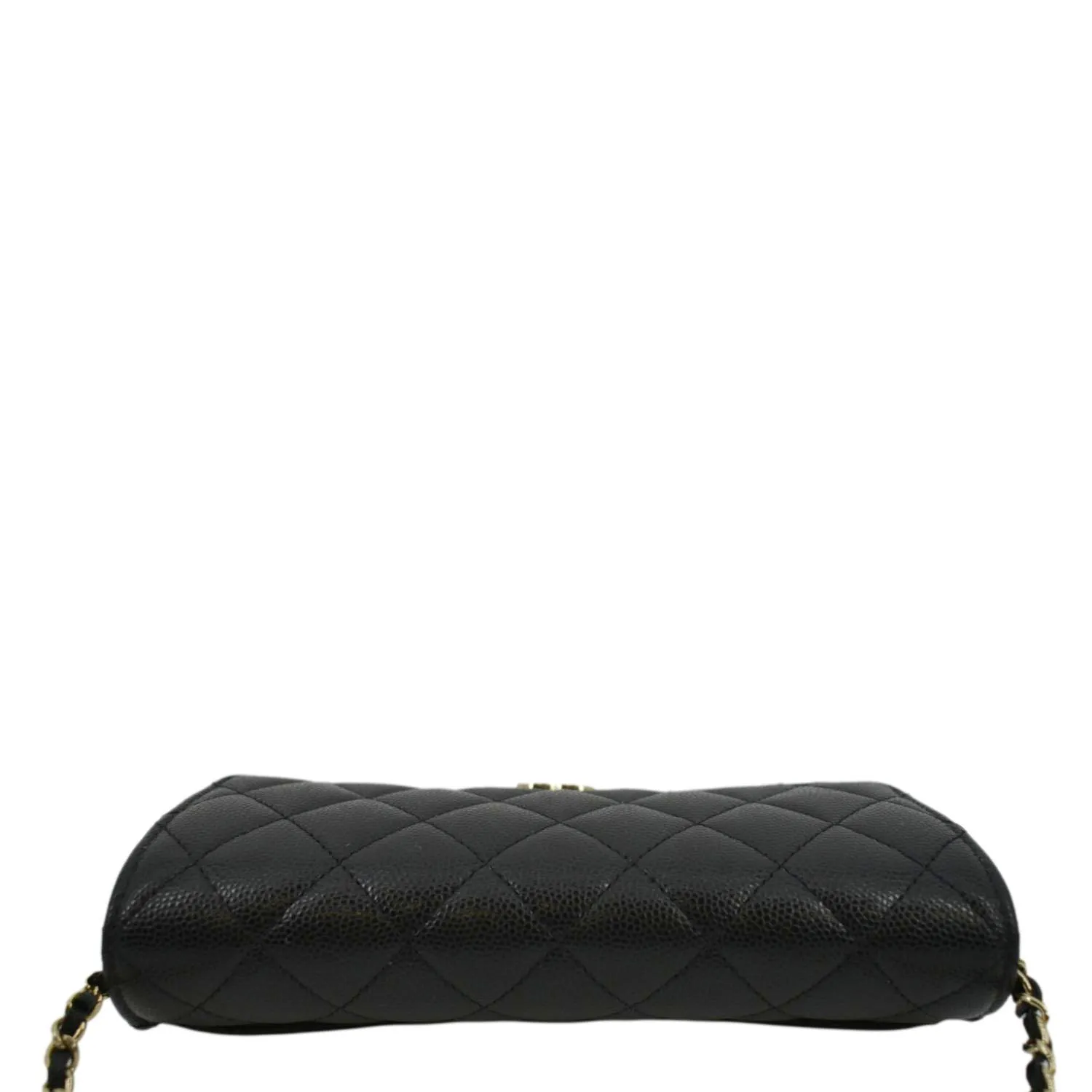 CL Quilted Caviar Leather Chain Crossbody Glasses Case Bag Black