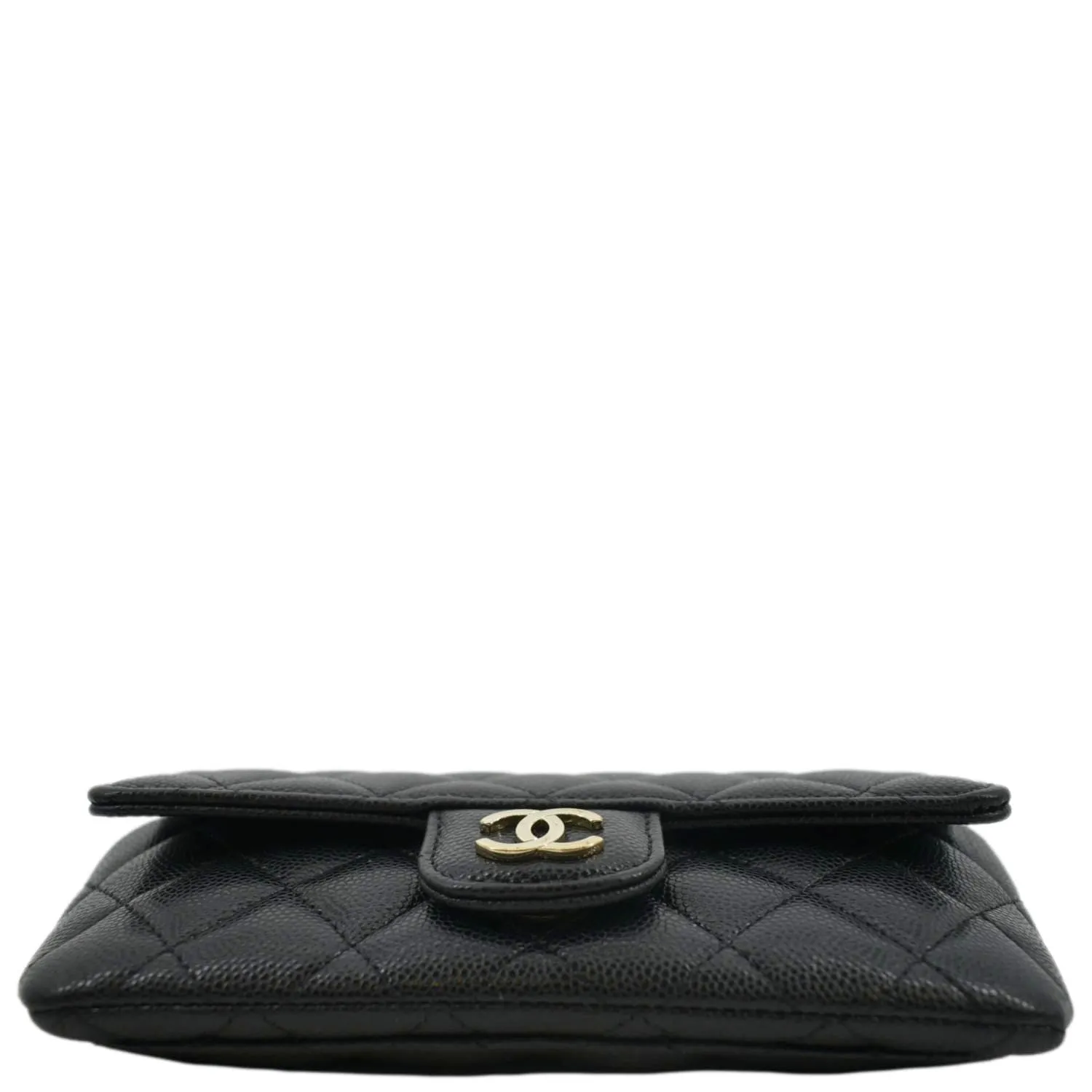 CL Quilted Caviar Leather Chain Crossbody Glasses Case Bag Black