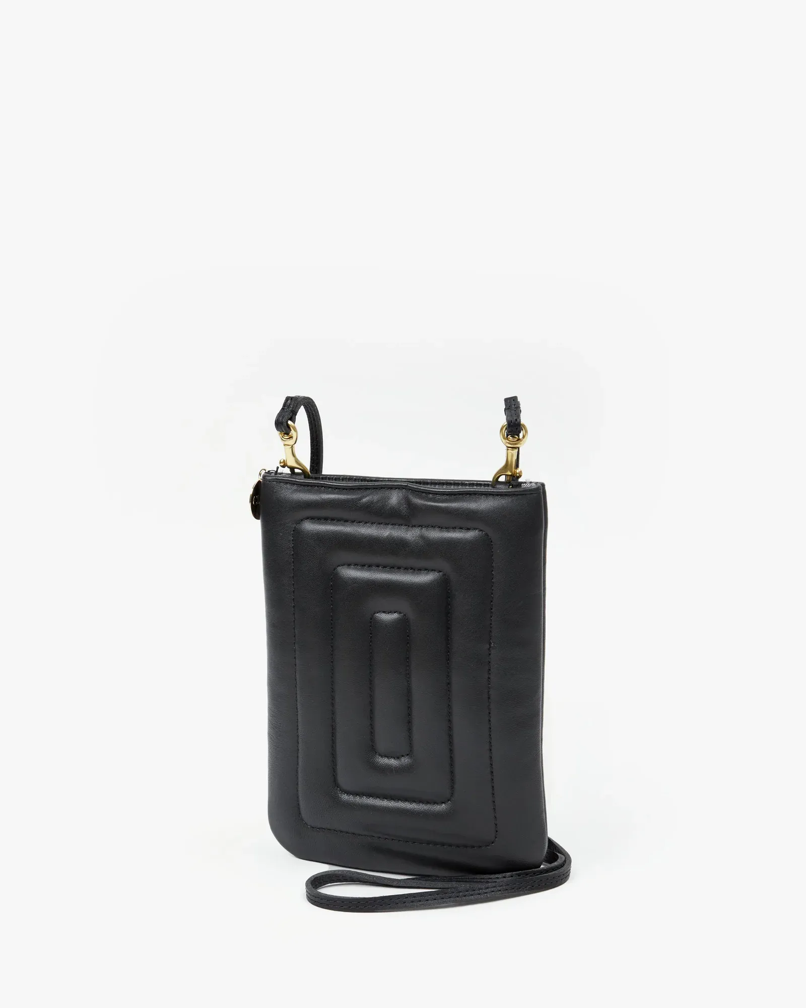 Clare V - Poche in Black Channel Quilted Nappa