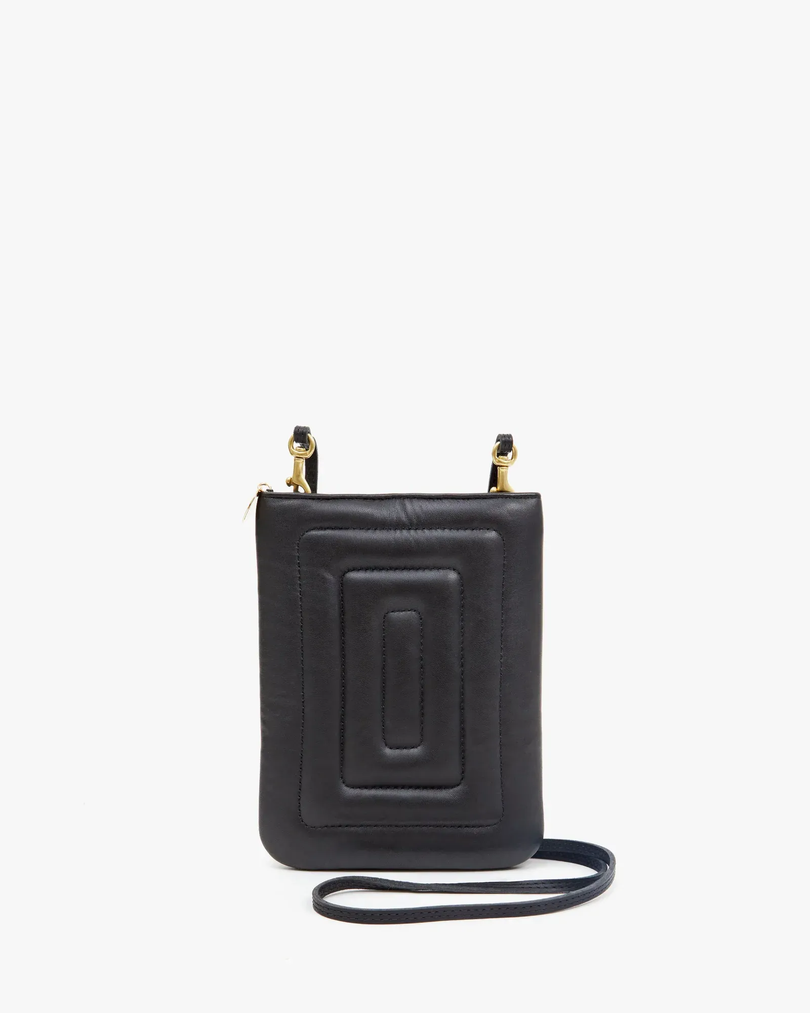 Clare V - Poche in Black Channel Quilted Nappa