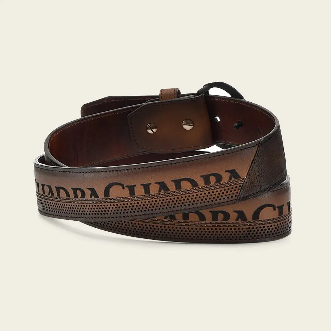 CS551LT - Cuadra honey casual western lizard skin belt for men