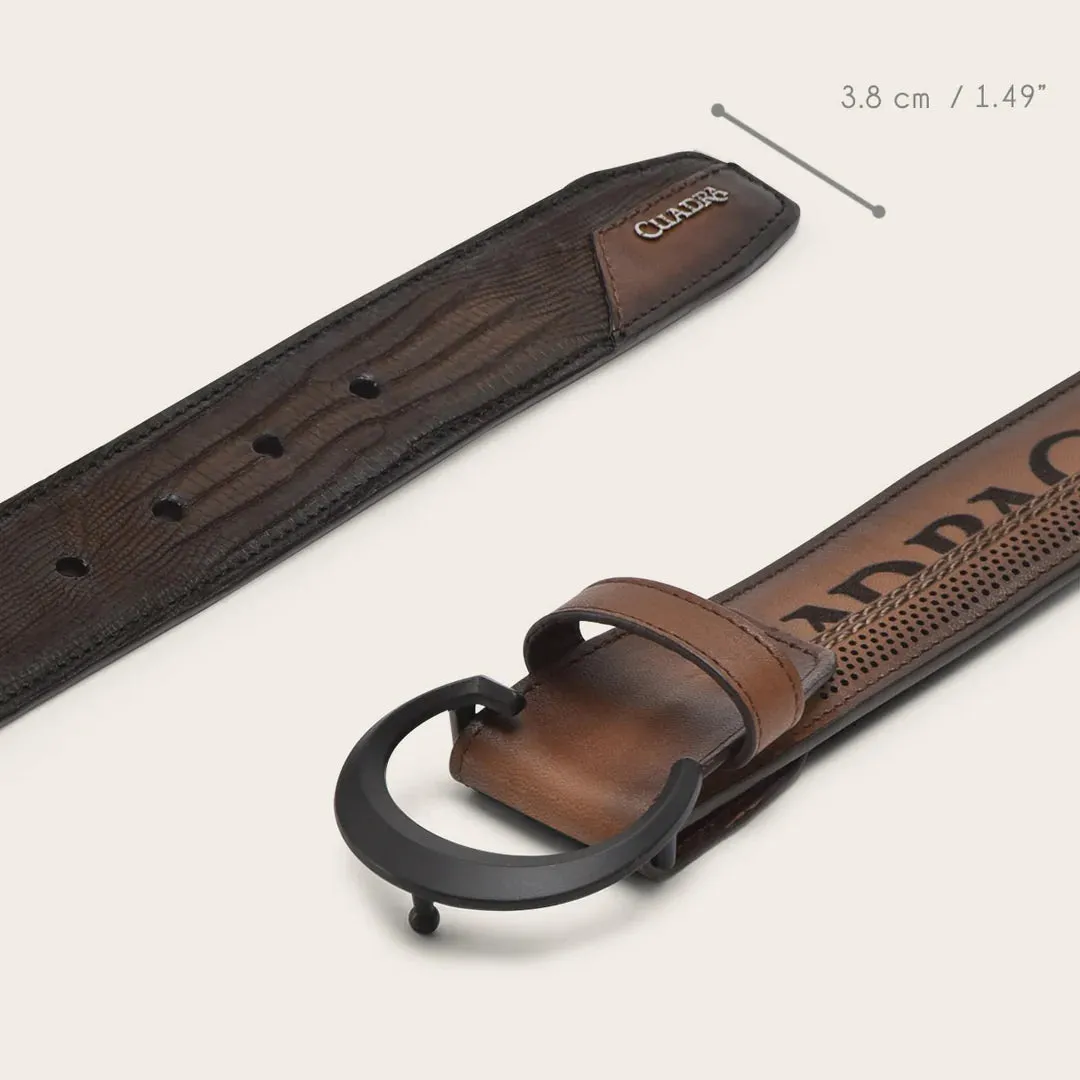 CS551LT - Cuadra honey casual western lizard skin belt for men