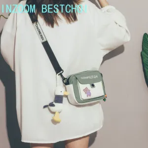 Cute Canvas Small Bag Female 2021 New Crossbody Korean Girl Mobile Phone Bag Multi-function Shoulder Package All-Match Fashion