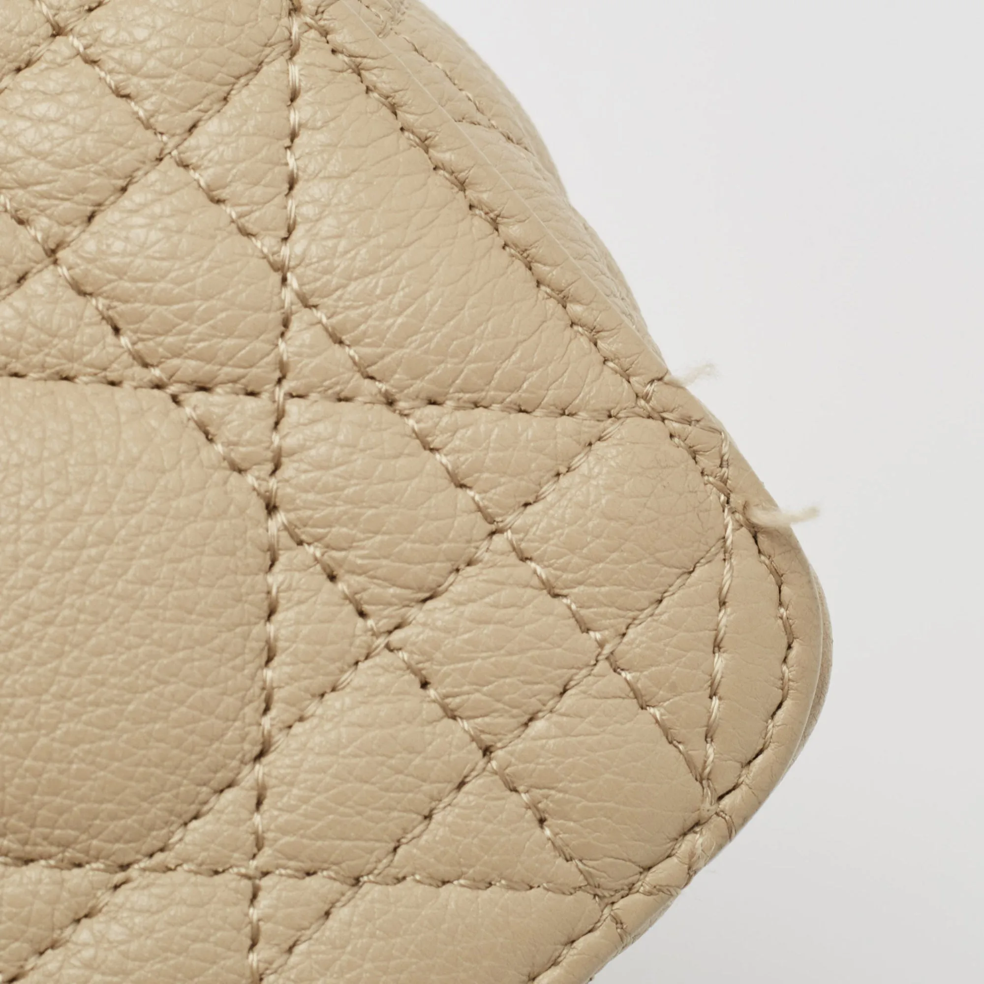 DIOR Beige Cannage Leather Medium Caro Shoulder Bag