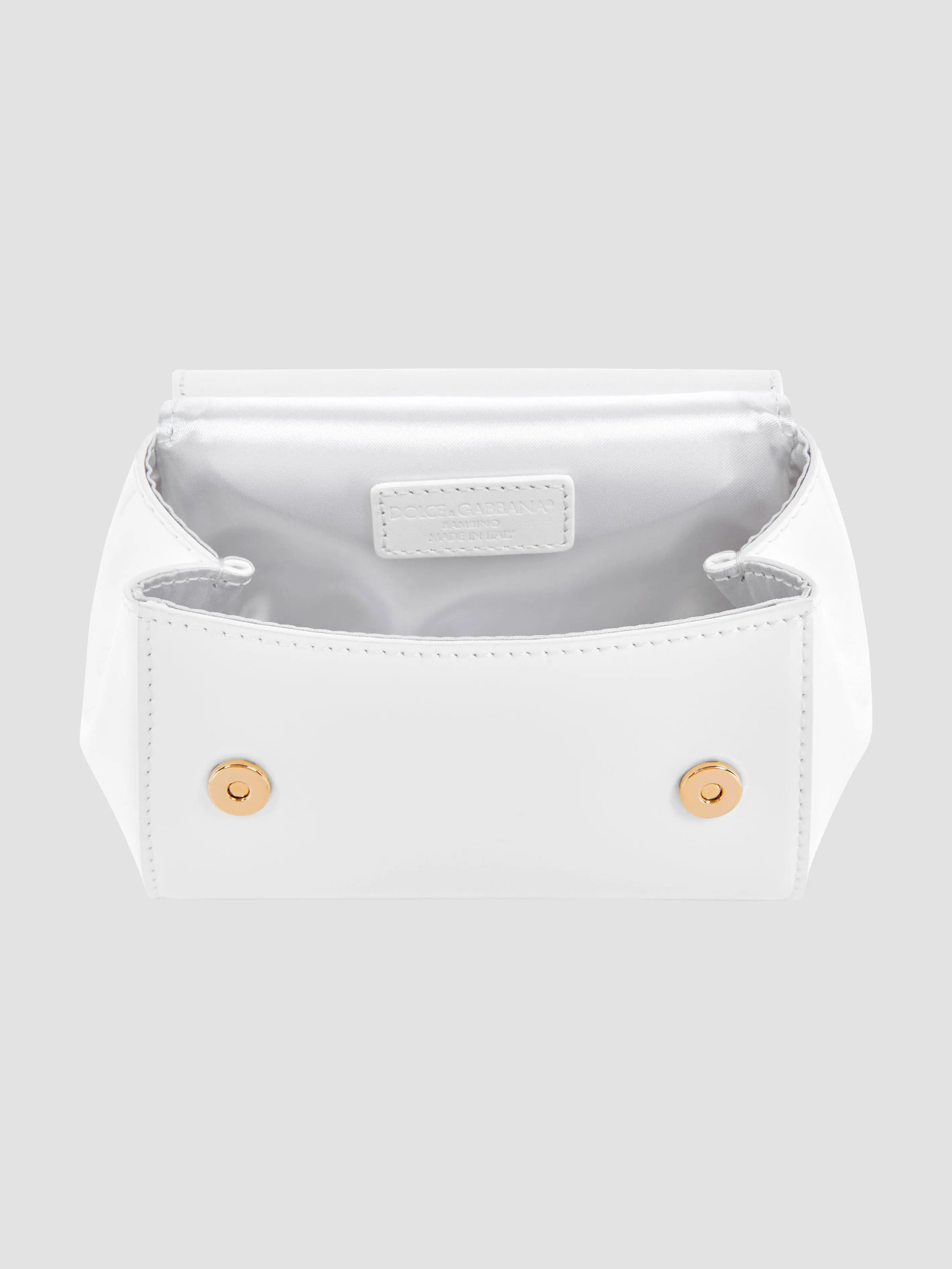 Dolce & Gabbana Girls Patent Leather Branded Shoulder Bag (H: 14cm)