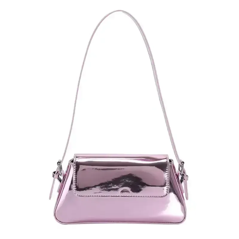 Fashion patent leather ladies baguette texture glossy underarm