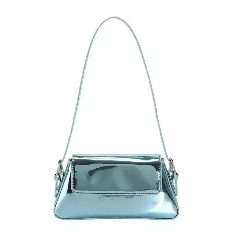 Fashion patent leather ladies baguette texture glossy underarm