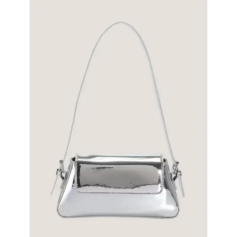 Fashion patent leather ladies baguette texture glossy underarm