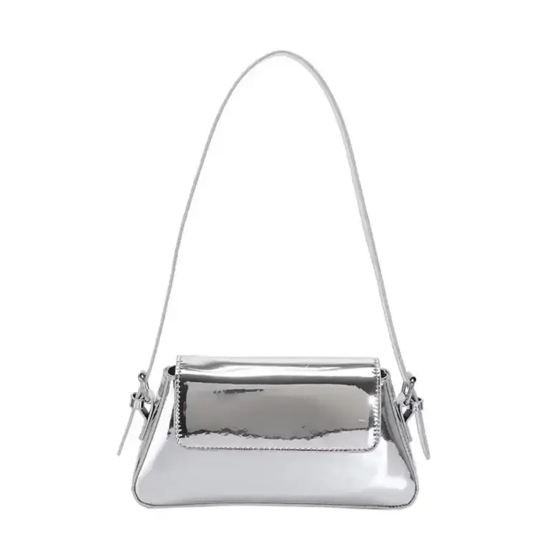 Fashion patent leather ladies baguette texture glossy underarm