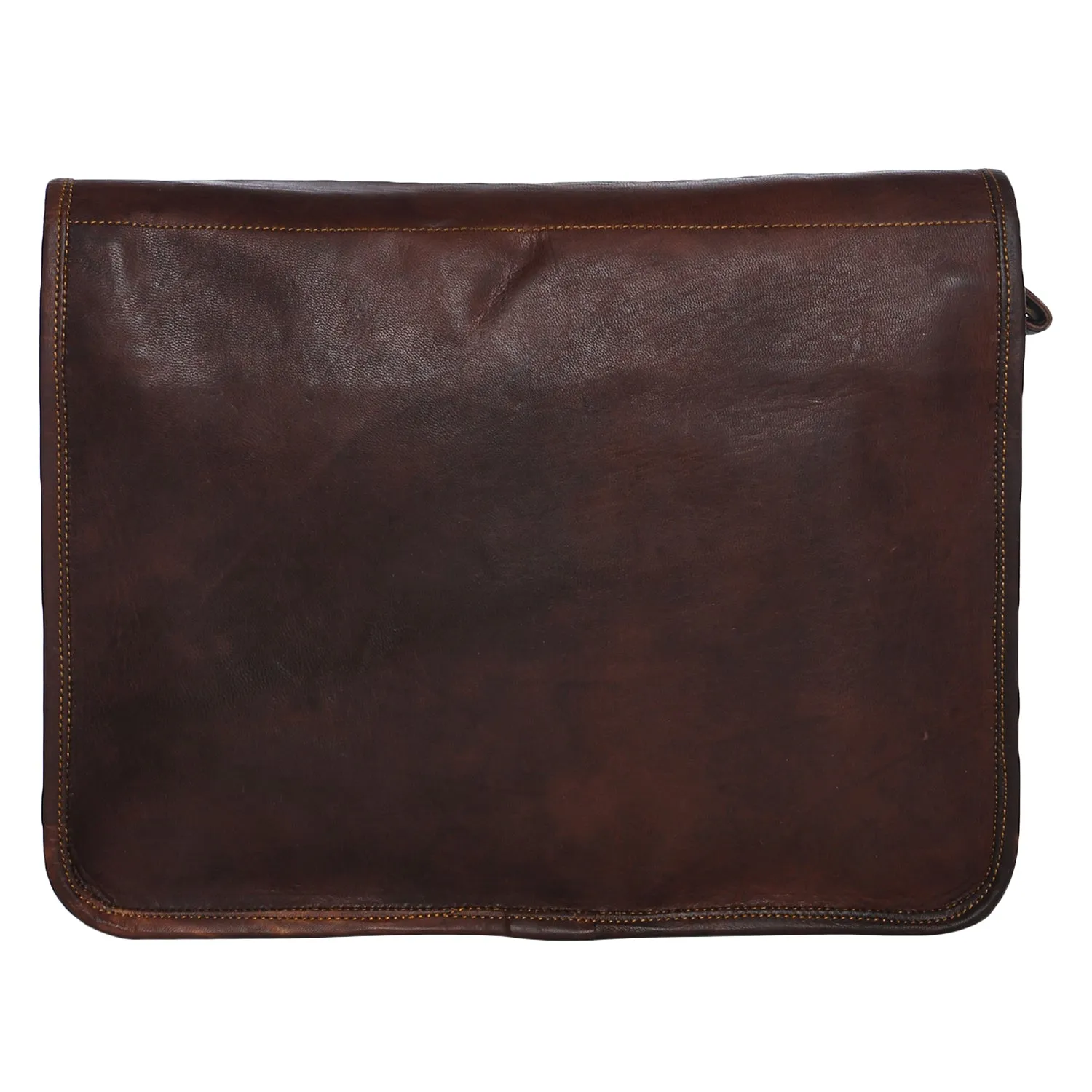 Genuine Brown Leather Messenger Bag