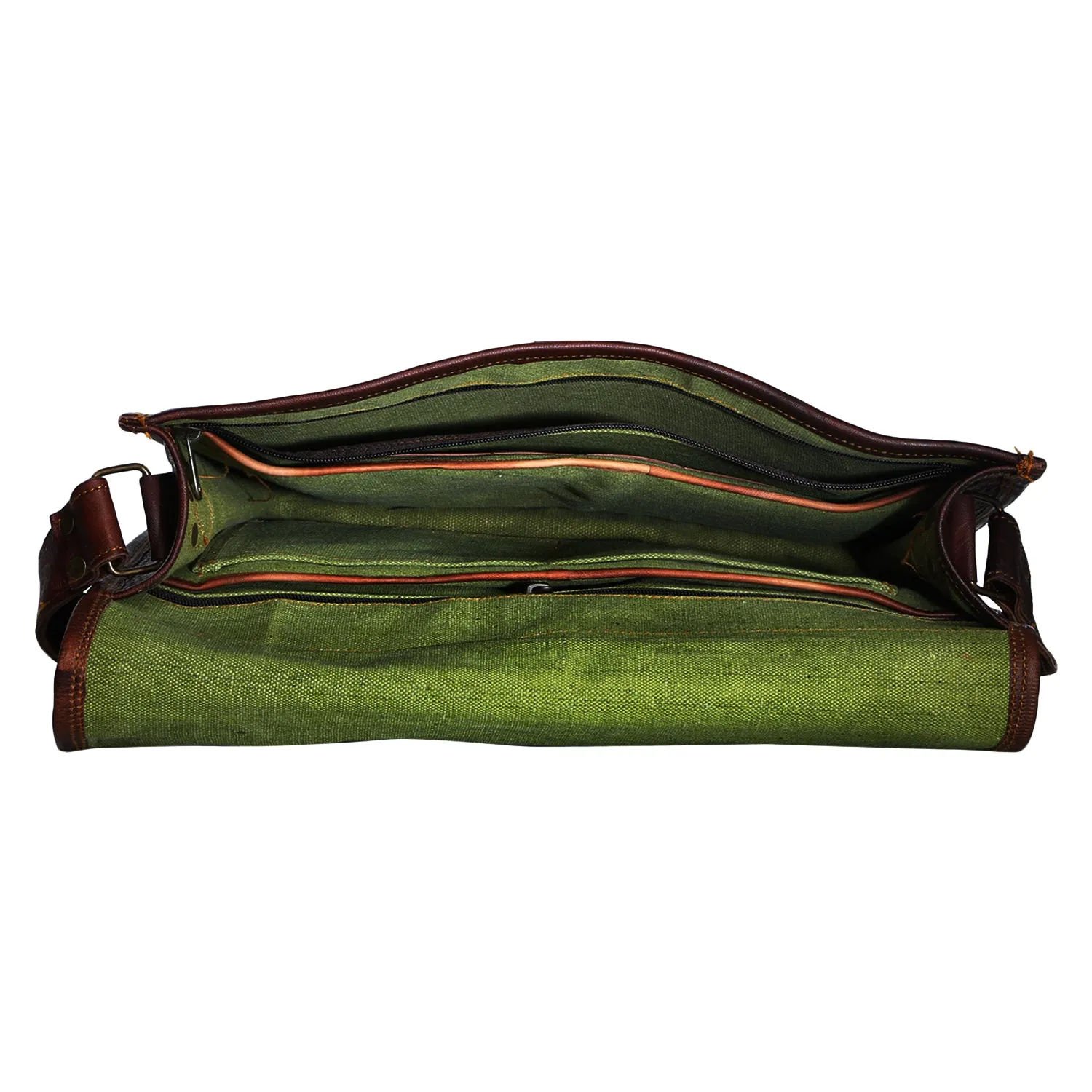 Genuine Brown Leather Messenger Bag