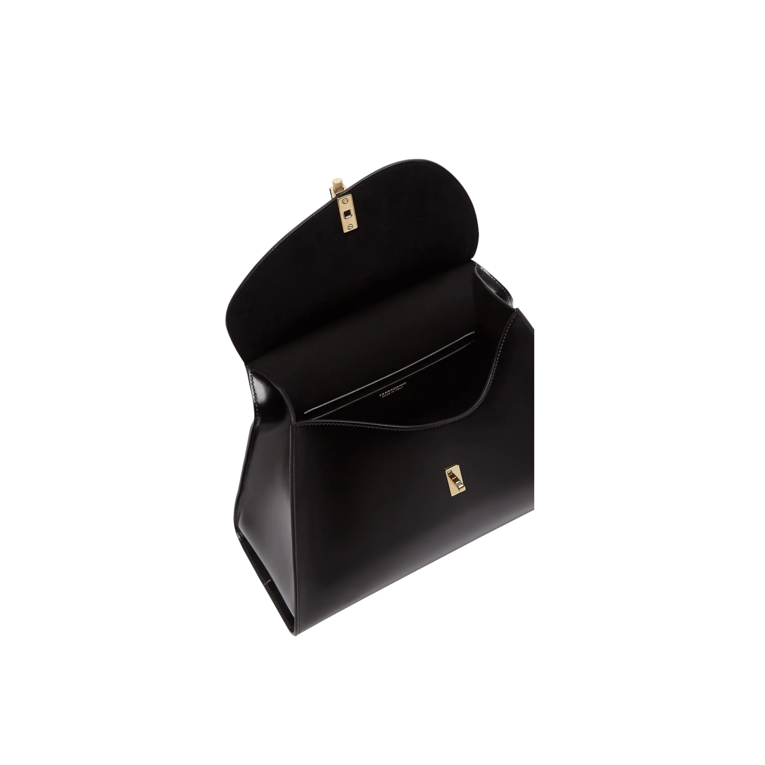 Geometric Handbag With Sculptural Handle