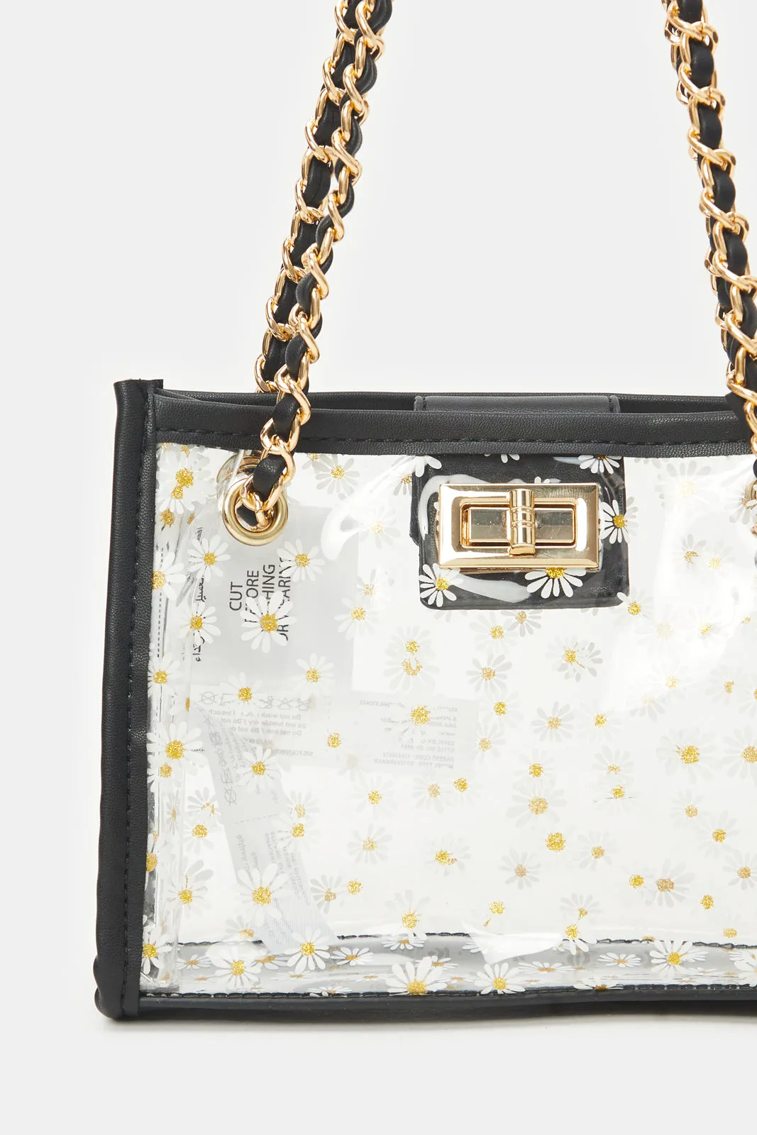 Girls Black Embellished Cross Body Bag