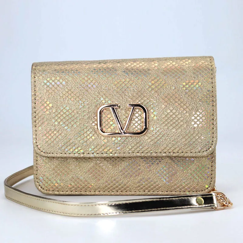 Gold Snakeskin Wristlet Luxury Shoulder Bags #22
