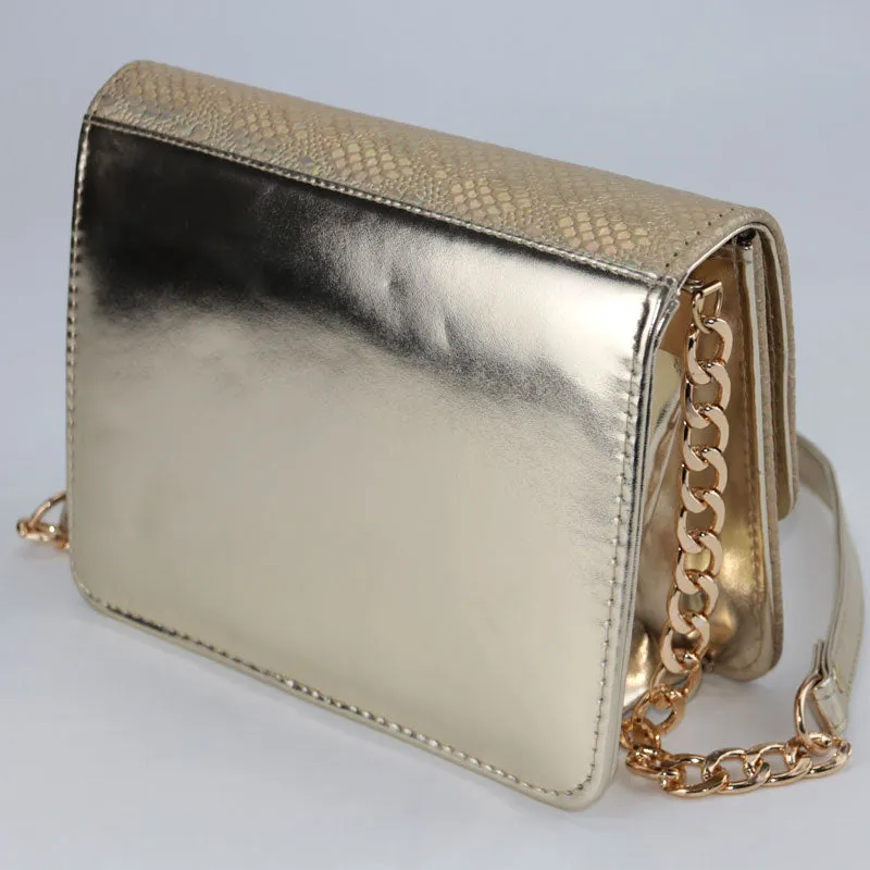 Gold Snakeskin Wristlet Luxury Shoulder Bags #22