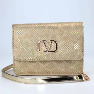Gold Snakeskin Wristlet Luxury Shoulder Bags #22