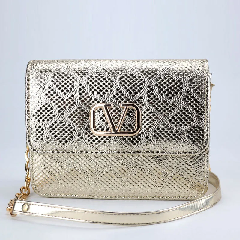 Gold Snakeskin Wristlet Luxury Shoulder Bags #22