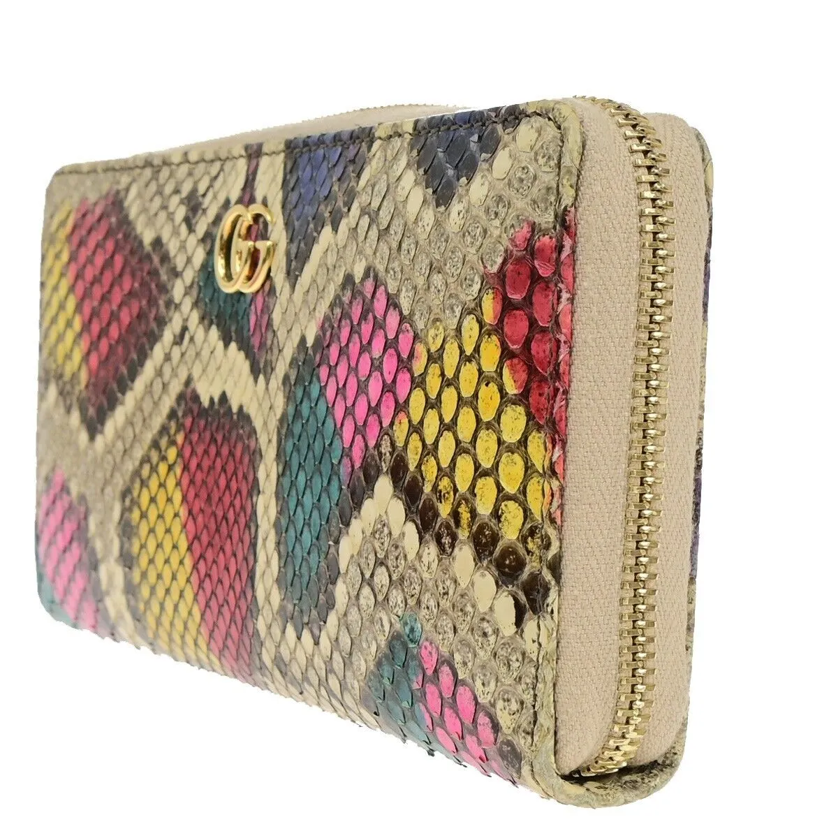 Gucci Gg Long Zipper Wallet Purse Exotic