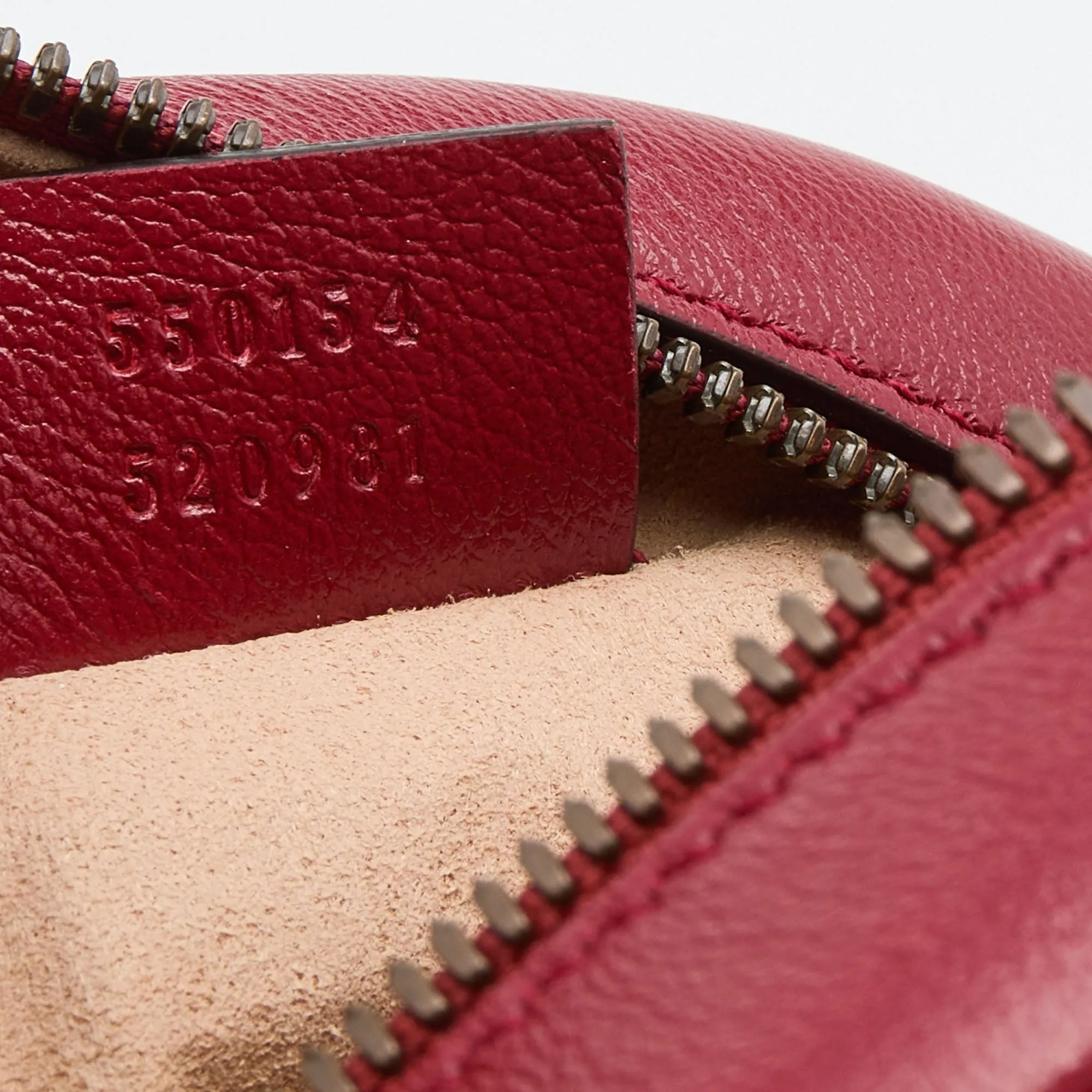 Gucci Red Matelasse Leather Mini GG Marmont Round Shoulder Bag