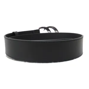 Gucci Wide Belt G Leather Black New