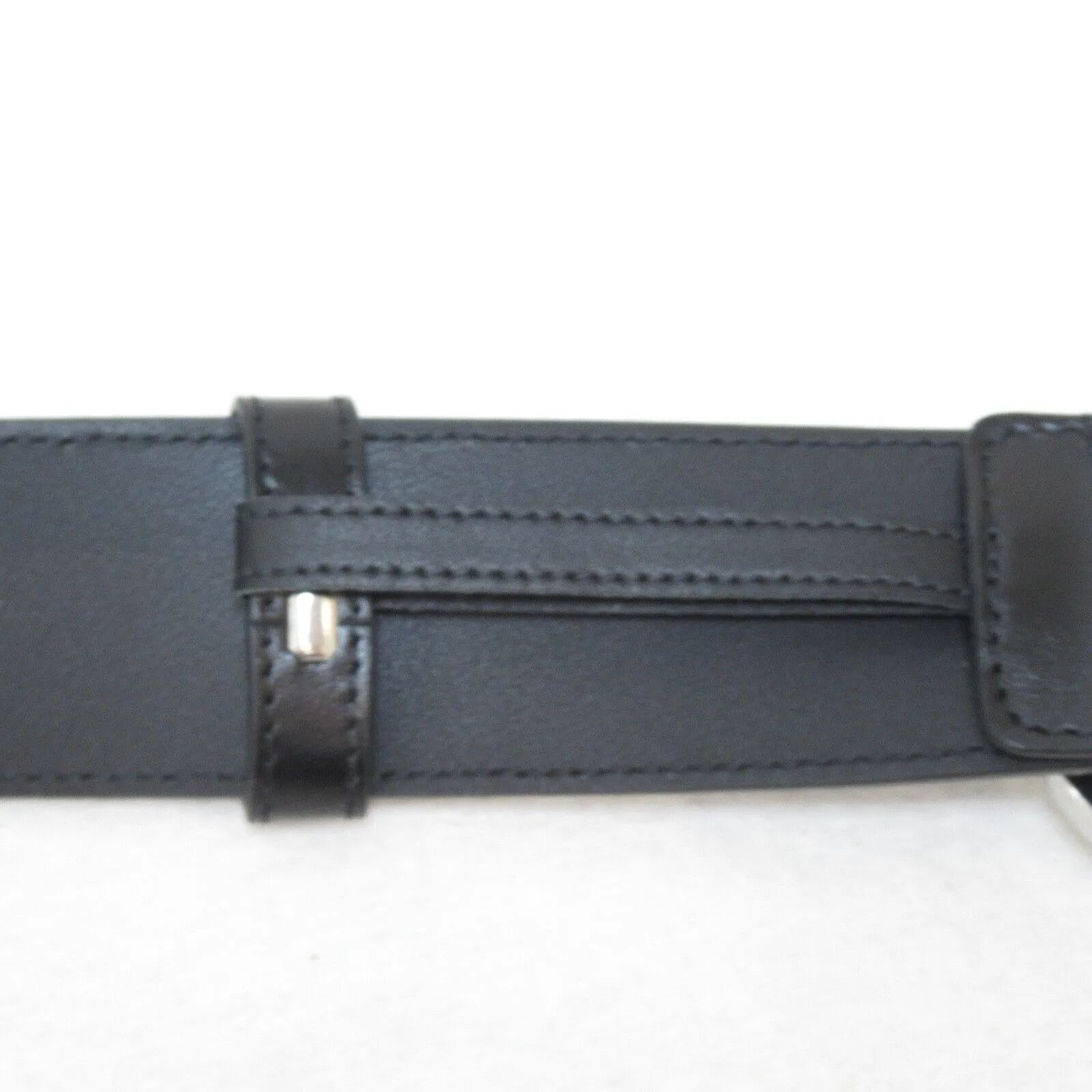 Gucci Wide Belt G Leather Black New