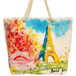 Hand Painted Tote Handbag - Paris (1 unit)