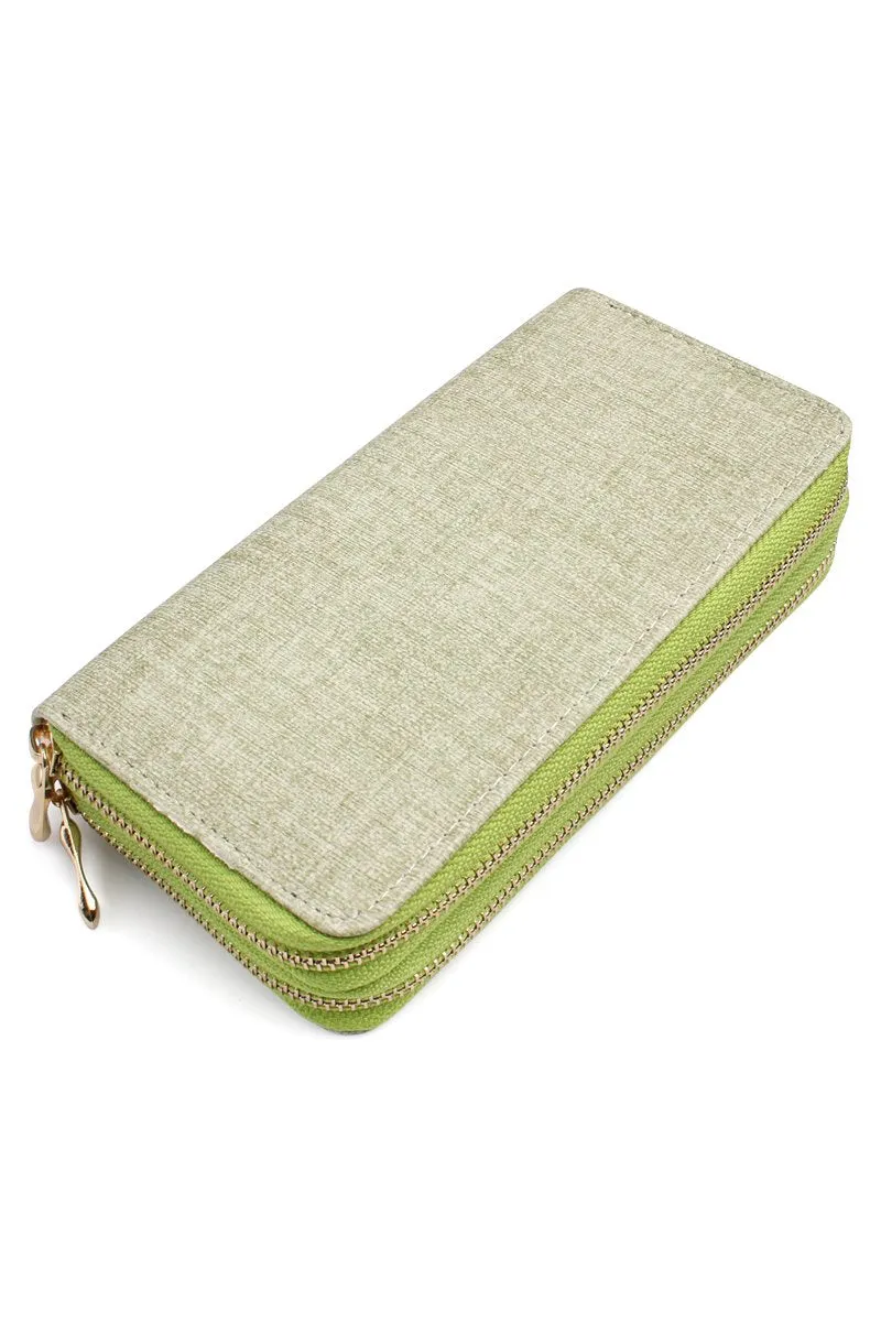 Hdg1456 - Double Zipper Fashion Wallet