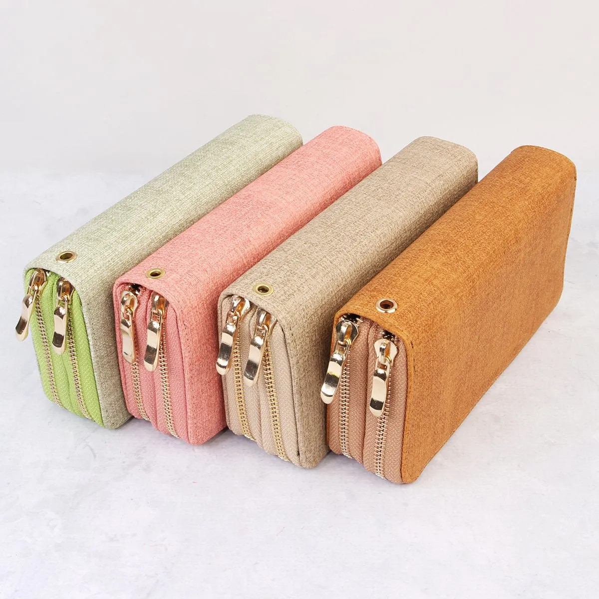 Hdg1456 - Double Zipper Fashion Wallet