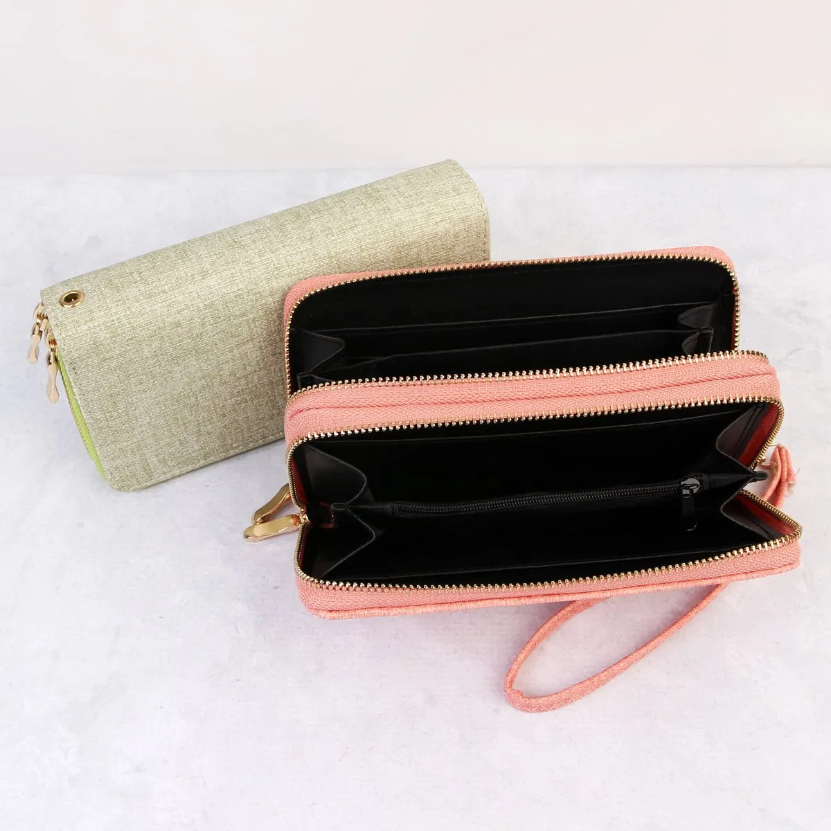 Hdg1456 - Double Zipper Fashion Wallet