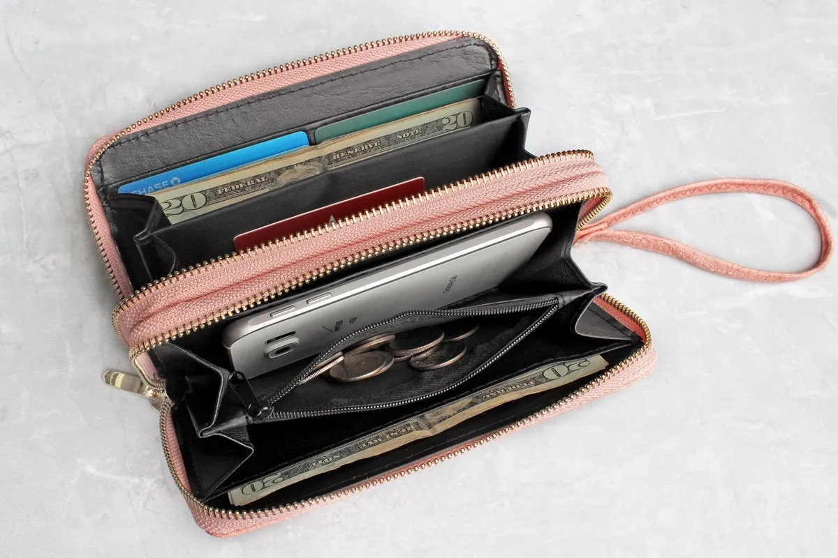 Hdg1456 - Double Zipper Fashion Wallet