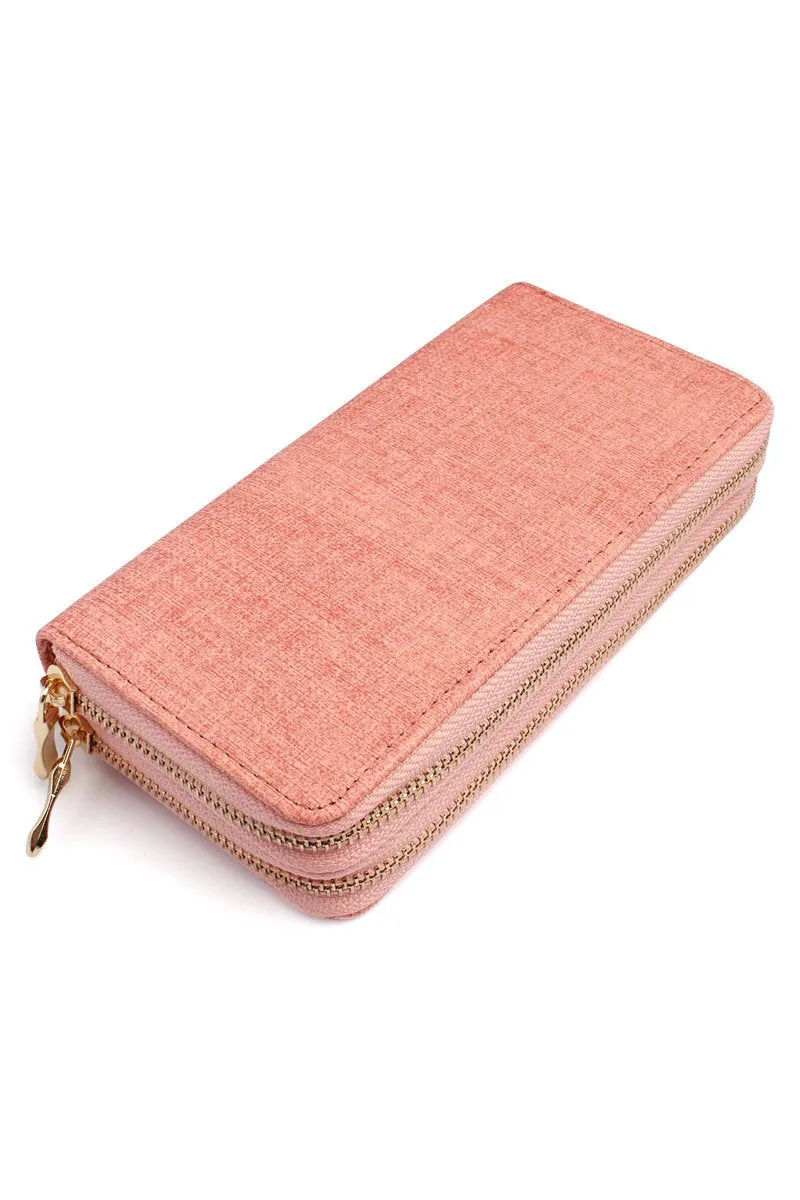 Hdg1456 - Double Zipper Fashion Wallet